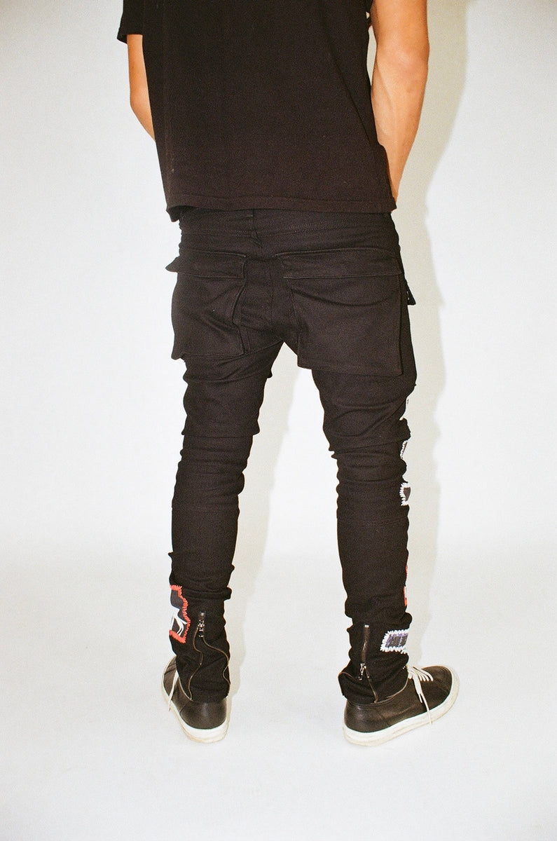 【BAON】23FW★ [BAONHAUS] Biltzko cut washed black denim pt Brayton Distressed Bootcut Jeans - Black Wash | Fashion Nova